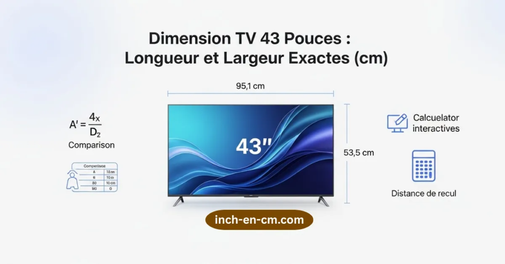 dimension tv 43 pouces longueur et largeur
